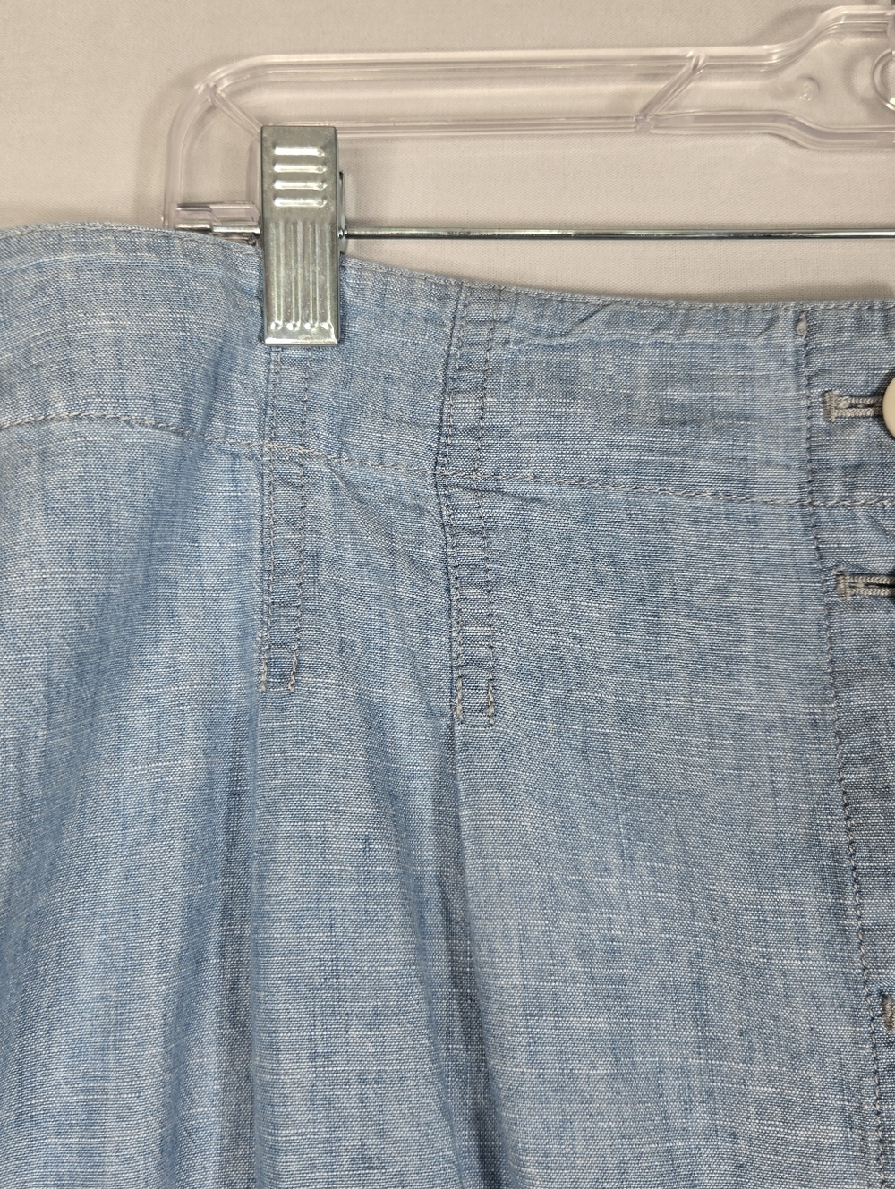 Madewell Chambray Midi Skirt sz 14 Blue Weatherly Wash Button Front Pockets NEW - Picture 10 of 16
